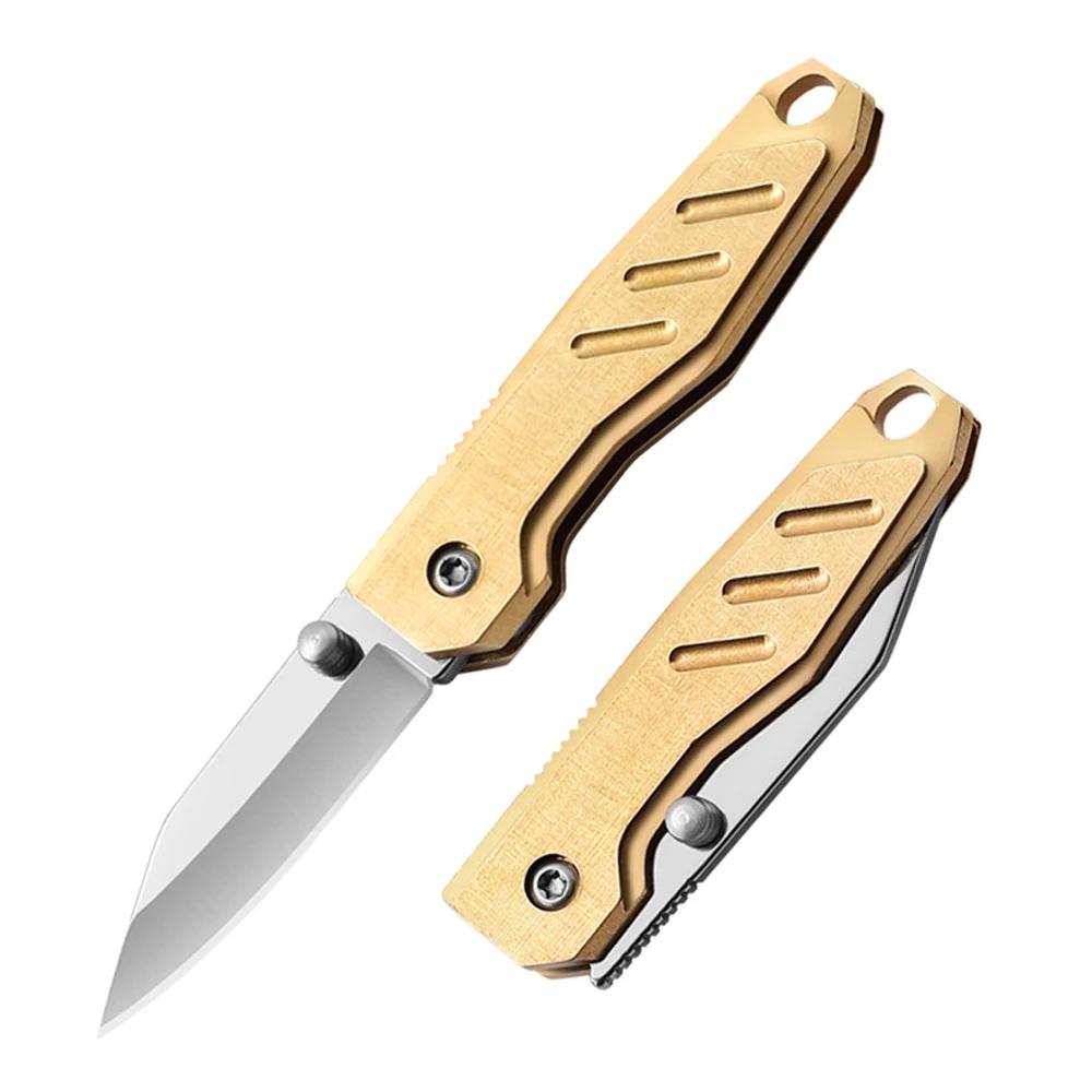 Mini chaveiro utilitário dobrável de latão, canivete pequeno para homens, abridor de envelope, ao ar livre, minúsculo, pacote - Image 1