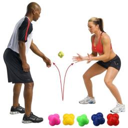1 pçs coordenação reflex reação hexagonal bola agilidade hexagonal tênis de fitness reação bola treinamento esportes bolas de fitness - Image 2