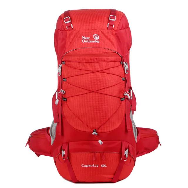 Mochila Impermeável de 50L para Caminhadas e Camping em Nylon Unissex