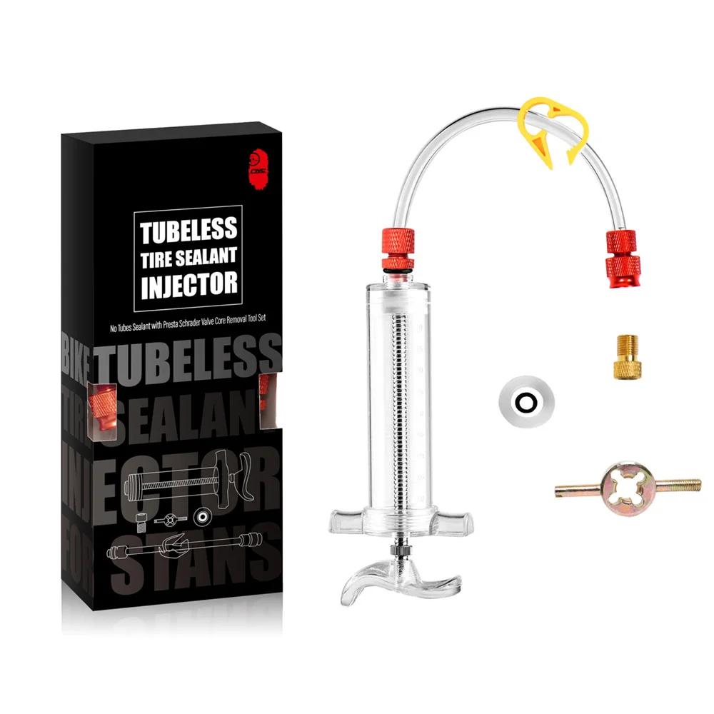 Chooee bicicleta tubeless selante seringa tubeless kit de reparo mtb selante injector bicicleta pneu fluido injeção ferramenta 50ml/20ml - Image 1