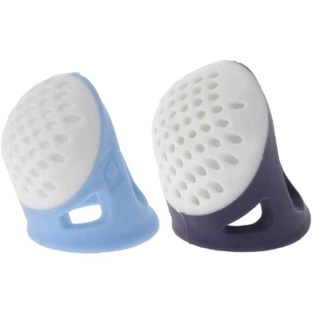 Conjunto de 2 Dedais de Silicone Antiderrapante com Agulhas Pin e Protetor Confortável para Costura
