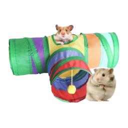 Brinquedo Do Túnel Do Gato Dobrável Com Bola Do Jogo, Tenda Crinkle Interativa, Suprimentos De Animais De Estimação Interior, 3 Vias - Image 1