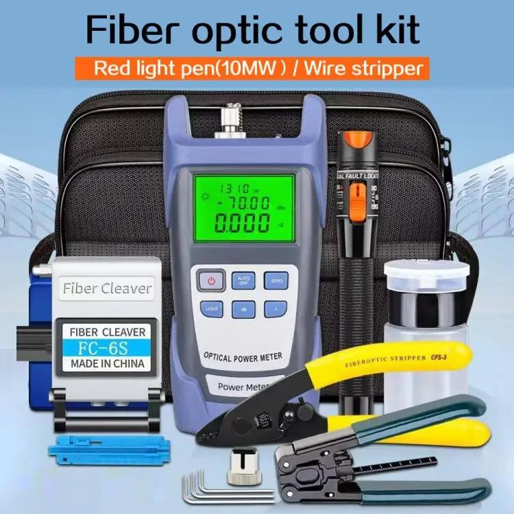 Kit de ferramentas de fibra ótica com medidor de potência, localizador visual,-70 ~ + 10dBm ou-50 a + 26dBm, 10mw, 14 em 1 - Image 1
