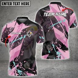 Camisa Polo de Bilhar masculina, Polo Casual Unisex, Pintura Colorida, Nome Personalizado, 3D Estampado Em Todo o Tamanho, Verão, WK169 - Image 4