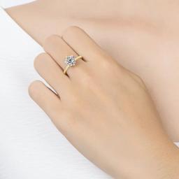 Anel de noivado banhado a ouro 18K em prata Moissanite S925 cor D – presente de dia dos namorados para ele - Image 2