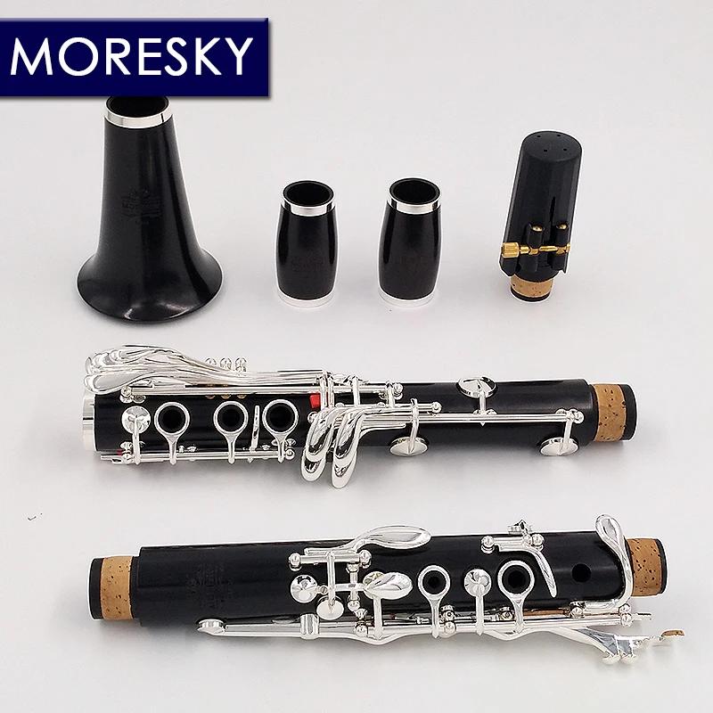 MORESKY-madeira ébano clarinete tubo, BB, 18 chaves, Granadilla, madeira maciça, BB - Image 1