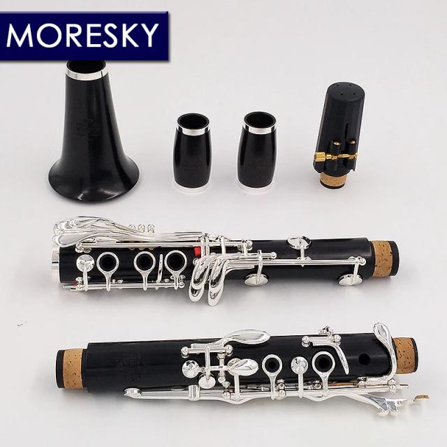 Clarinetes de Ébano MORESKY - Tubo BB com 18 Chaves em Granadilla e Madeira Maciça