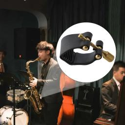 Acessórios para saxofone com ligadura de boquilha para sax tenor preto. Clipe prendedor ligaduras de couro bocal couro PU - Image 4