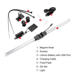 Luzes de roda de bicicleta impermeáveis, 64 LED, luz de bicicleta, motor programável, display RGB, lâmpada recarregável - Image 6