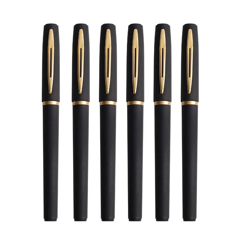 Grande capacidade caligrafia caneta gel, 1,0mm, 0,7mm, 0,5mm, canetas caligrafia, tinta preta de carbono, escola, acessórios de escritório, 6pcs - Image 1