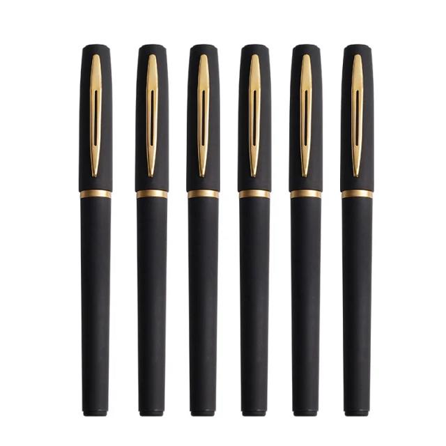 Conjunto de Canetas de Caligrafia Gel com Tinta Preta - 6 Peças, 1,0mm, 0,7mm e 0,5mm para Escritório e Escola