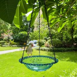 Alimentador de pássaros pendurado em forma de flor Birdbath para jardim Decoração ao ar livre Quintal Farm Supplies Alimentador de beija-flor, Novo - Image 4