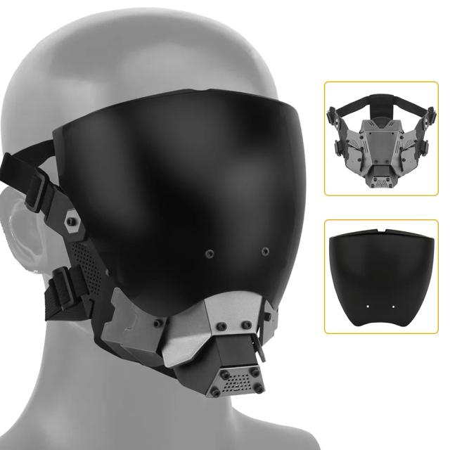 Máscara Facial Respirável Removível para Airsoft e Paintball com Lente Anti-Nevoeiro, Dupla Face e Proteção Completa