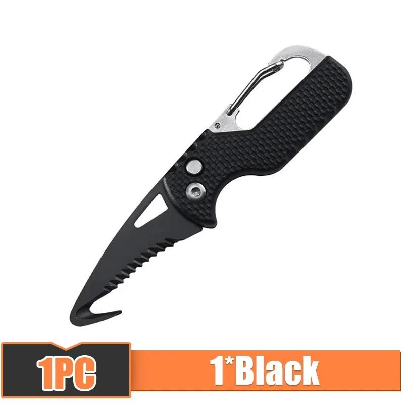 Faca dobrável portátil para acampamento ao ar livre, Express Parcel Knife Cortador de gancho serrilhado inoxidável, Carry-on Survival Tool, Box Opener - Image 3