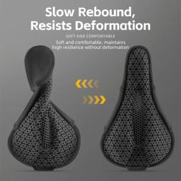 Rockbros capa de sela de ciclismo 3d choque antiderrapante design de partículas almofada de assento de bicicleta macio oco respirável acessórios de bicicleta - Image 2