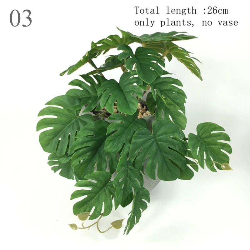 Terrário artificial planta para répteis anfíbio para tanque pet habitat decorações folhas tropicais realistas folha de plástico rattan - Image 1