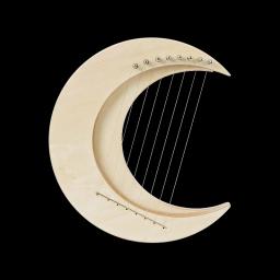 Hluru Lyre Mini Cordas para Iniciantes, Dedo Harpa, Madeira Lira Lua, Instrumento Musical, G, 8 Cordas - Image 4