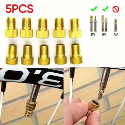 Conjunto de adaptador de válvula de bicicleta, 5 peças, conversor presta para schrader para pneus de bicicleta, acessórios de válvula fv av, conector de bomba de tubo de ciclismo - Image 1