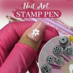 Prego Stamp Pen Set for Nail, Ferramentas de Embellishment, Stamp Pen, Design Criativo, Versatilidade, Conveniente, 6PCs por Set, Graffiti - Image 1