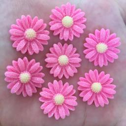 10 pçs resina 20mm glitter bepowder margarida flatback pedra botões scrapbooks enfeites de casamento para roupas decoração diy - Image 3
