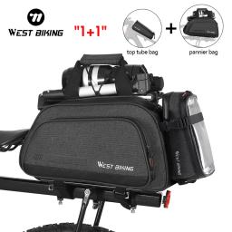 West Biking-2 em 1 Saco Tronco Bicicleta, Montanha Bicicleta Cauda Assento Pannier Pack, Bagageiro, Saco de bicicleta, Acessórios de ciclismo - Image 1