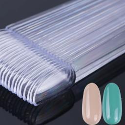 50 pçs dicas de exibição de unhas falsas claro natureza cor gráfico oval ventilador estilo uv gel polonês amostra mostra paleta prática manicure ferramentas - Image 5