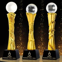 Troféu De Resina Galvanizada Criativa Base De Cristal, Dança, Música, Esportes, Prêmios Da Competição, Personalizado, Decoração Do Lar, 1Pc - Image 2