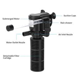 Silencioso aquário purificador de água, 3 em 1, filtro interno, impermeável, bomba de ar, aquário, acessórios - Image 5