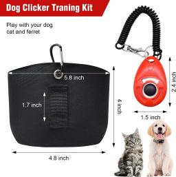 Cão portátil tratar malote com treinamento do cão clicker para cinto cão tratar saco com clipe e abertura magnética mãos-livres pet treat ba - Image 3