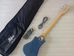 High Quyality Easy Taking Travel Guitar 34 Polegada 6 Cordas Mini Guitarra Elétrica High Gloss Bling Blue Color Free Cotton Soft bag - Image 2