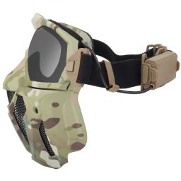Tactical Airsoft Paintball máscara facial com ventilador, respirável, anti-fog, máscara facial completa para caça, tiro, máscaras de proteção militares - Image 1