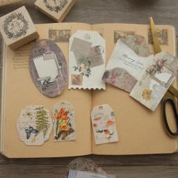 Adesivo de papel para desenhos flores e borboletas, conjunto de 27 peças faça você mesmo como artesanato criativo, fundo de papel, scrapbooking - Image 5