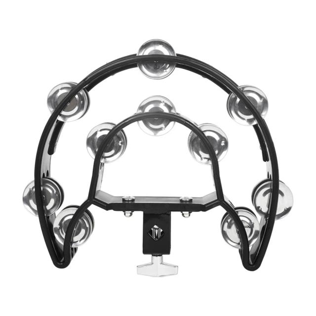 Pandeiro Portátil com Suporte, Jingles de Metal - Ideal para Festas, Igrejas e Crianças