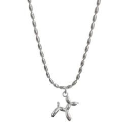 VOQ-Cão Balão Animal Bonito Colar para Senhoras, Pingente Criativo, Corrente de Clavícula, Cor Prata, Jóias Presente para Meninas - Image 5