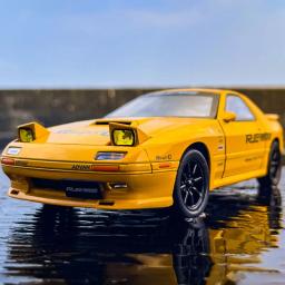 Mazda RX7 Alloy Sports Car Model, Diecast Metal Toy, Racing Car Vehicle Model, Simulação de som e luz Collection, Kids Gift, 1:24 - Image 2
