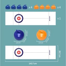 1 conjunto de jogos de tabuleiro divertidos para família, mini jogo de curling de mesa com 8 rolos, jogo de curling de lazer, feliz, portátil, viagem - Image 6