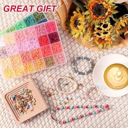 Plana Rodada Clay Heishi Beads Set, Pulseira Jóias, colar, Brinco Fazendo Kit, 48 Cores, 5000Pcs - Image 3