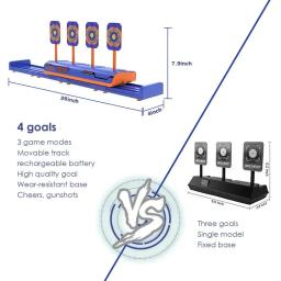 Alvos nerfs armas reinicialização automática tiro elétrico alvo acessórios crianças som luz jogo de tiro brinquedos pontuação alta precisão - Image 6