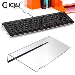 Suporte de teclado de computador acrílico 78 chaves Riser, bandeja de elevação antiderrapante, transparente, desktop, suporte do teclado, material de escritório - Image 3