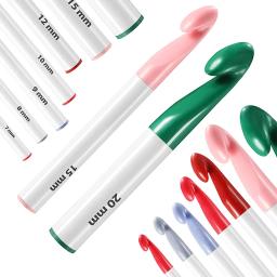 7 pçs enorme conjunto de gancho de crochê 20mm-7mm agulhas de crochê para crochê conjunto de agulhas de tricô diy artesanato ferramentas de tecelagem de fio - Image 2