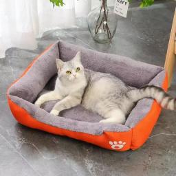 Cama impermeável para cães e gatos, ninho de algodão macio PP, confortável casa de cachorro quente, grande, outono e inverno - Image 2