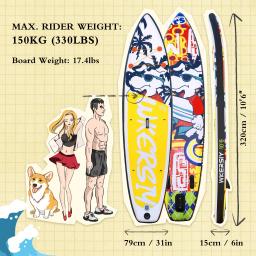 Inflável levante-se paddleboard sup board 6 Polegada grossa sap surfboard conjunto com paddle surf fin enrolado leash inflator levar saco - Image 2