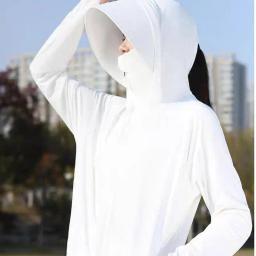 Hoodie de proteção solar de manga comprida, jaqueta com chapéu, camisas UV, camisa SPF, bolsos para caminhadas, UPF 50, proteção solar - Image 3