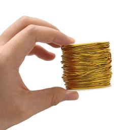 Cabo Elástico para Fazer Jóias, Corda de Borracha, Elástico, Dourado e Cor Prata, DIY Beading, Aprox 20m/rolo, 1mm - Image 5