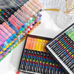 Marcadores de Tinta Acrílica para Artesanato DIY, Canetas Ponta Escova, Pintura Rupestre, Lona de Madeira Pedra, Presente de Natal, 120 Cores - Image 4