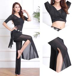Traje de Performance Oriental para Dança do Ventre, Calças Set, Praticar Roupas, Dança Palco, Calças Indianas Terno, Dança Pantaloni, Moda - Image 6