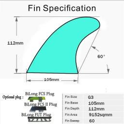 Bilong futures g3 pequenas barbatanas de prancha de surf de fibra de carbono quilhas barbatanas propulsores favo de mel prancha de surf sup fin barbatanas de prancha de surf - Image 2