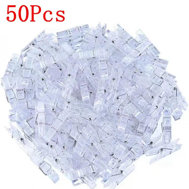 Mini Clipes De Plástico Transparente, Primavera Pendurado Clip Pegs, DIY Decoração De Parede Grampos, Casamento, Festa De Aniversário, 50 Pcs, 100Pcs - Image 1