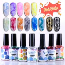 Aquarela esmaltes arte decoração, tinta DIY florescendo gel, mancha de fumaça, verniz manicure, efeito mármore, 15ml - Image 1