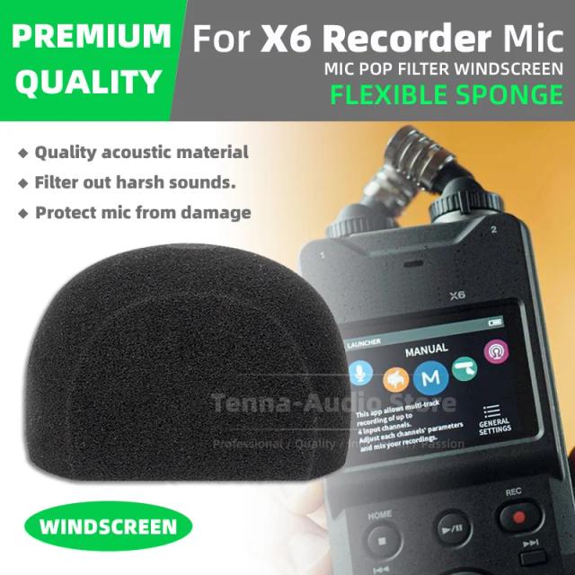Protetor Antivento TASCAM: Filtro Pop Espuma para Microfone e Gravador X6